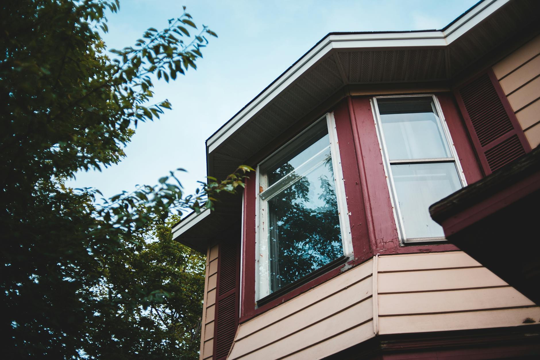 exterior of aged residential house in countryside